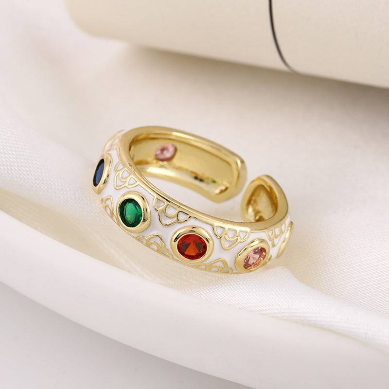 Venta al por mayor Anillo ajustable de apertura de ojo de diablo de cobre